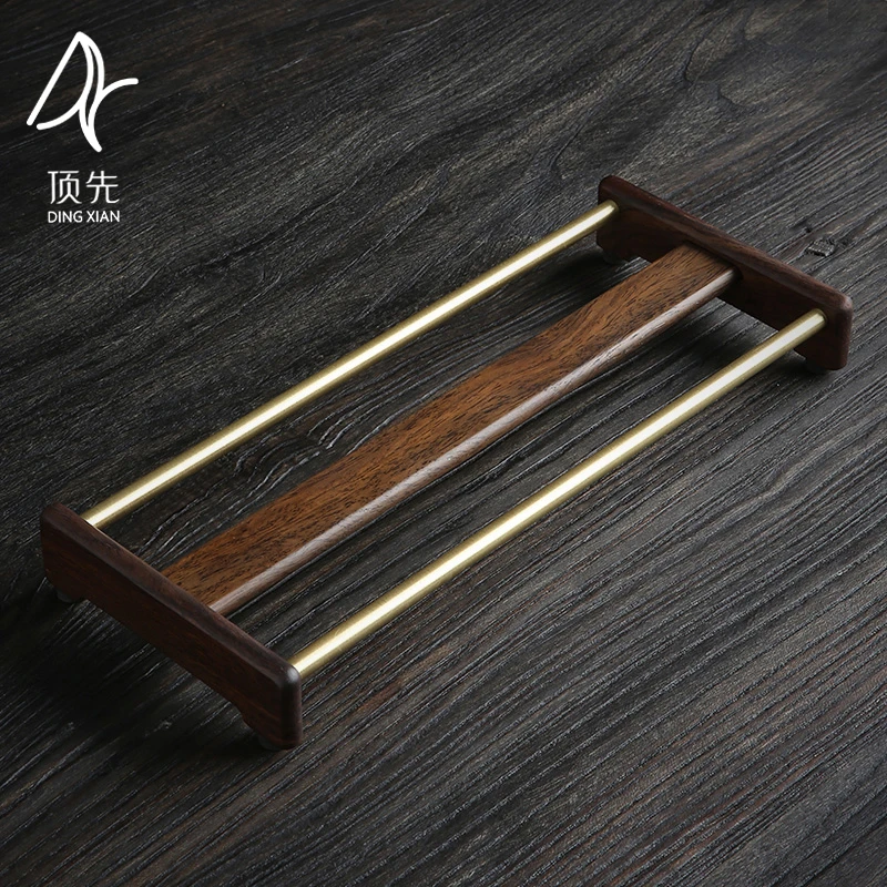 顶先 杯架 铜木架子茶杯收纳架茶道零配A5608