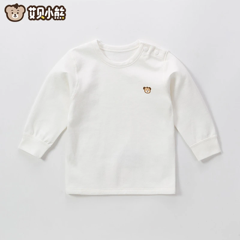 宝宝内衣上衣全纯棉无骨春秋装初生婴儿秋冬秋衣秋裤对开单件打底