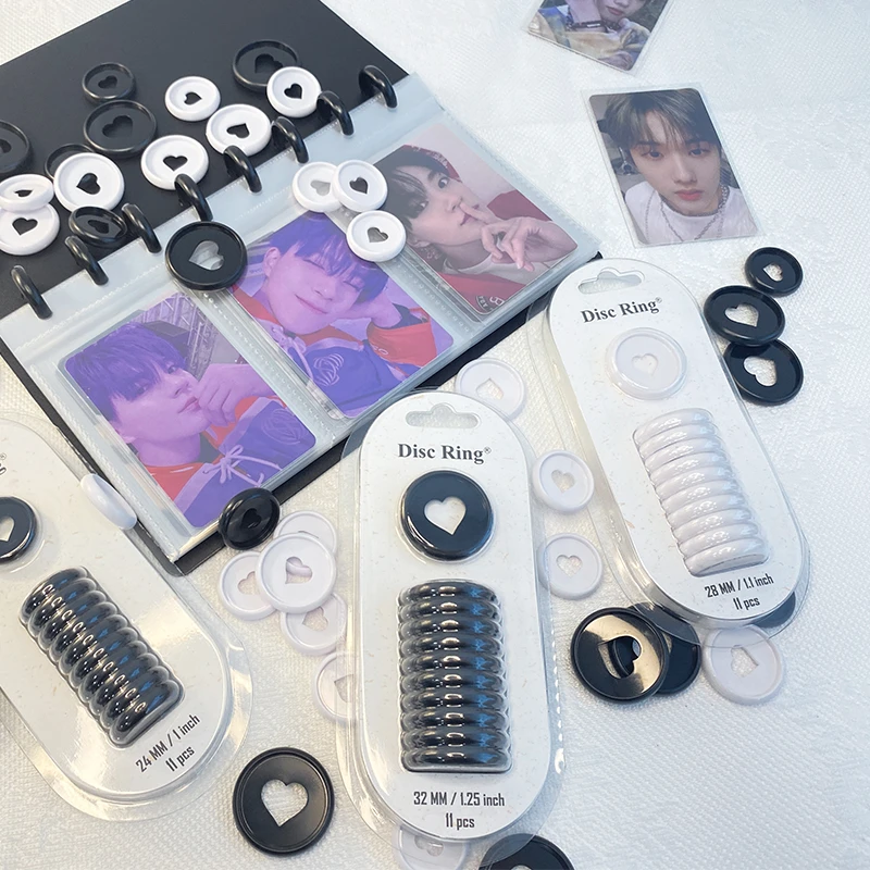 DISC RING马卡龙色活页碟片盘扣可拆卸爱心环扣蘑菇孔相册装订扣
