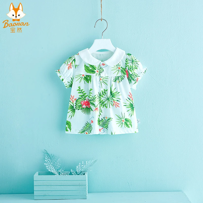 宝然女宝宝衬衫衬衣公主外出上衣婴儿娃娃衫夏季薄款2453