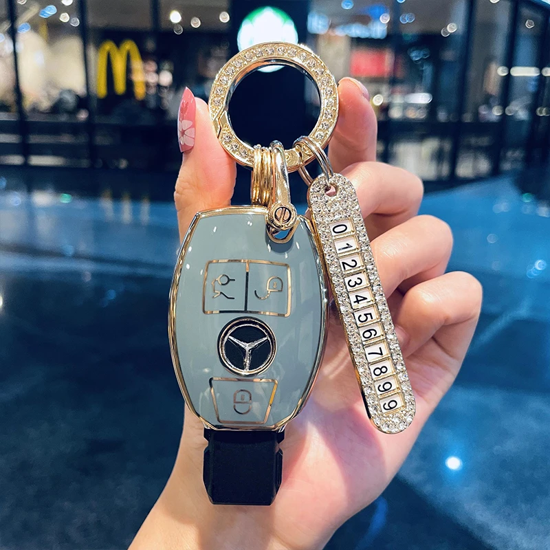 奔驰钥匙套老款glk300壳e300l扣c260l包c200l汽车glc女gla高档glb