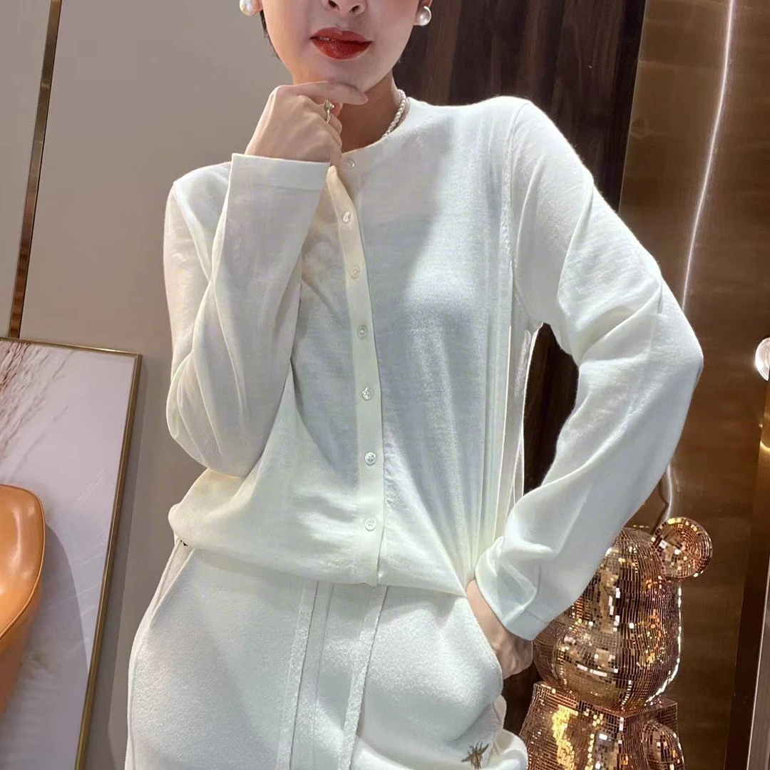 名港【德国进口扬子纱线】MG3177时尚显瘦纯色气质复古网红针织开衫