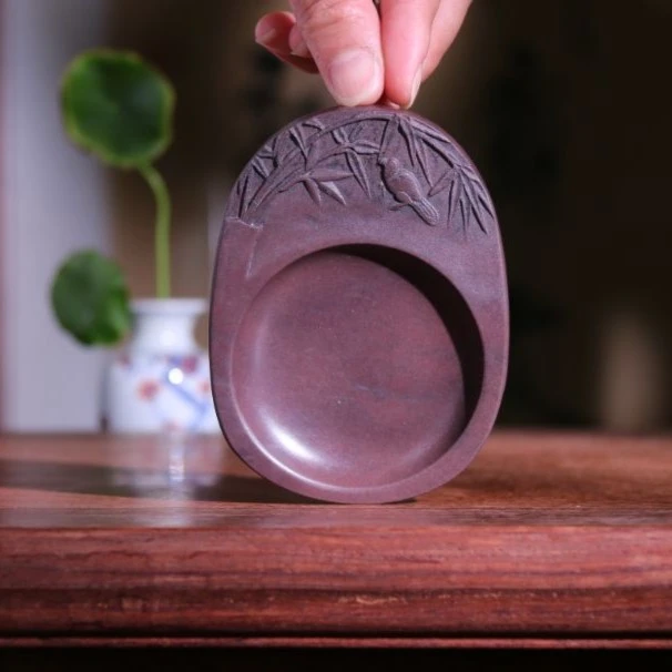 07-13《竹》5寸砚台 宋坑 创意国风文房书法磨墨 文博端砚