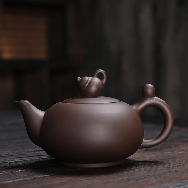 新款紫砂壶紫泥壶中壶紫砂艺术容量200ml茶友家用泡茶茶具泡茶壶