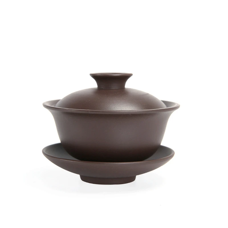 紫砂盖碗原矿紫砂茶具三才盖碗家用大碗茶功夫茶具盖碗茶具泡茶碗