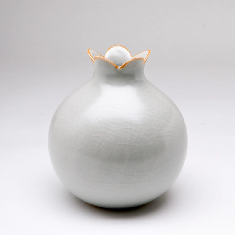 柏采窑汝窑艺术茶器景德镇仿古摆件满月石榴尊GYR 124E