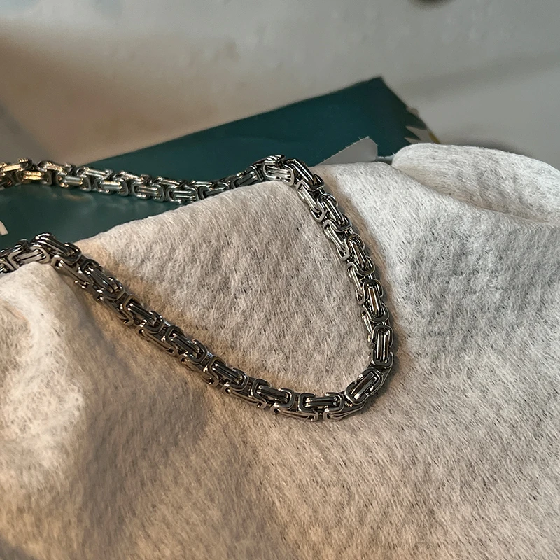 钛钢项链 男士锁骨链潮男时尚饰品钛钢项链男生礼物美式hiphopins