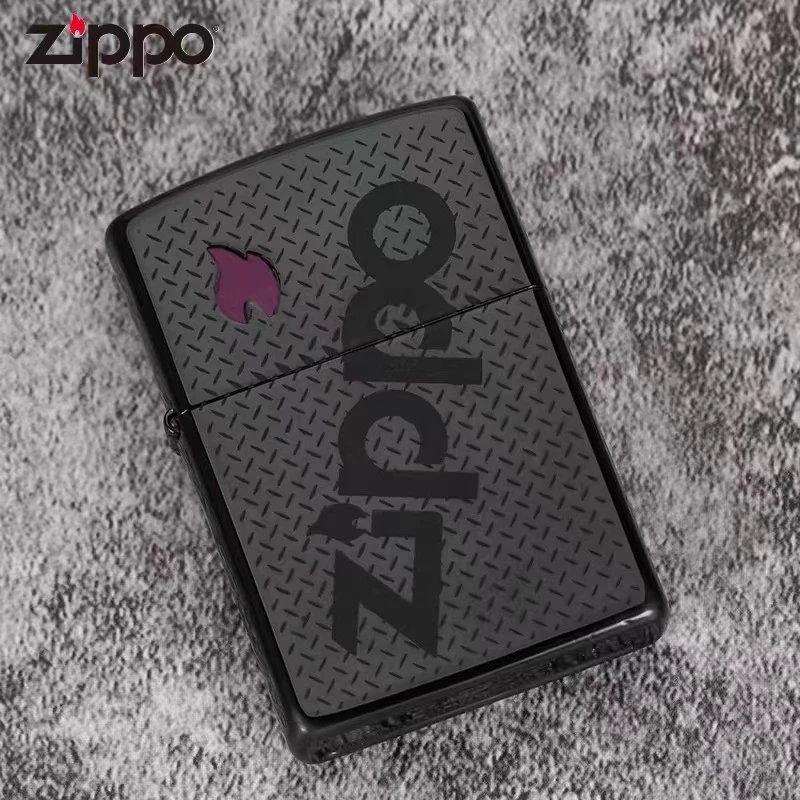 Zippo打火机DIY205黑冰ZIPPO黑炫冰男士送礼防风打火机收藏网红