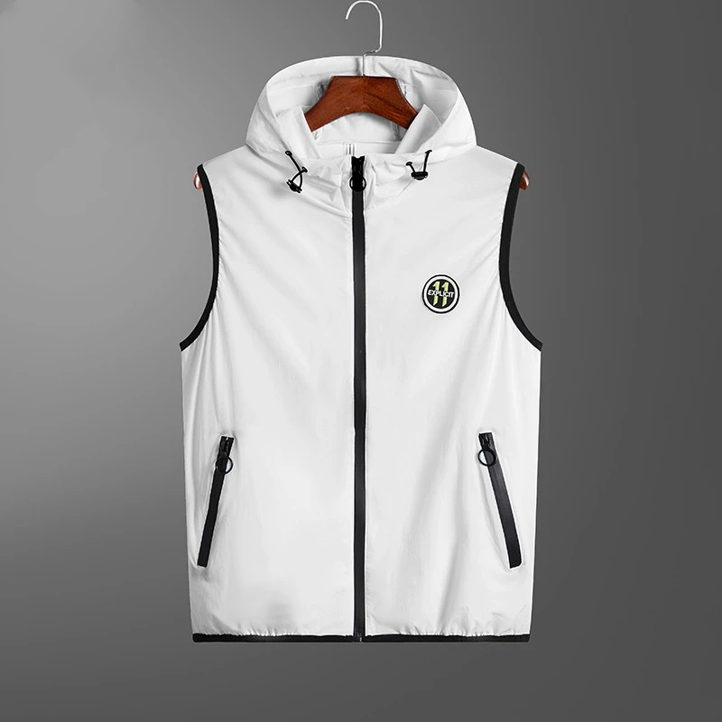 连帽马甲男士春秋夏季薄款弹力透气户外休闲情侣款马甲背心坎肩潮