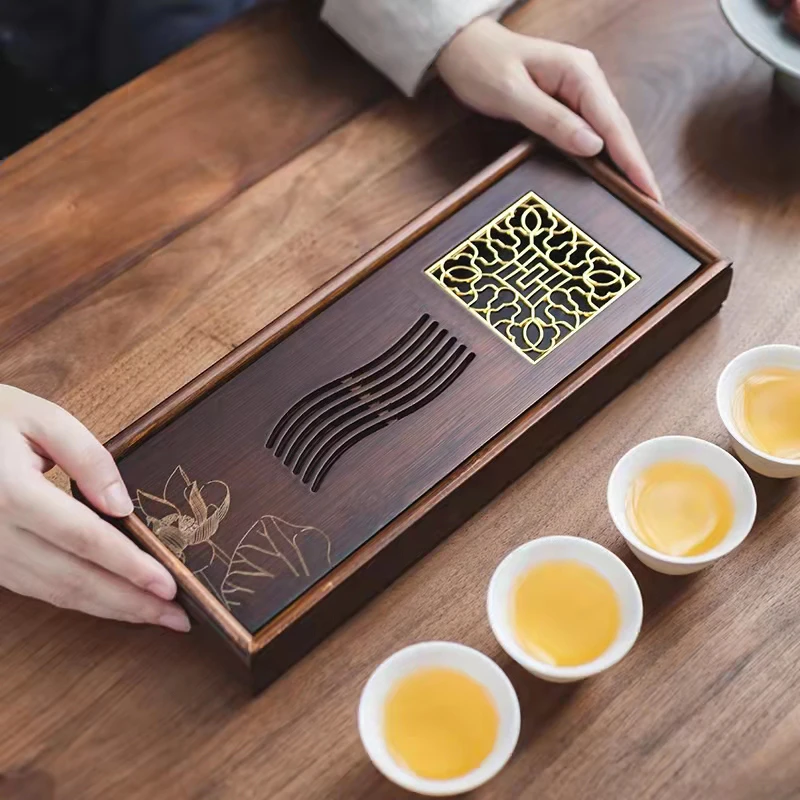 铭图竹制茶盘干泡台储水茶盘家用功夫茶具简约两人小茶台托盘茶海