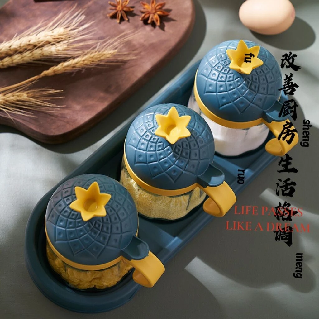 厨房用品菠萝玻璃调味罐盐味精糖佐料调味盒家用罐子收纳盒调味品