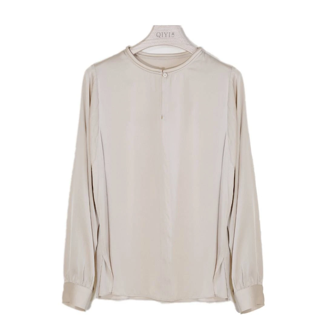 【高端桑蚕丝】重磅真丝衬衣女时尚秋季装纯色长袖上衣2022新款