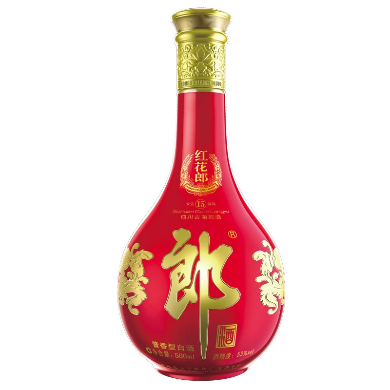 郎酒【包装微瑕】红花郎十五单瓶 酱香型53度500ml