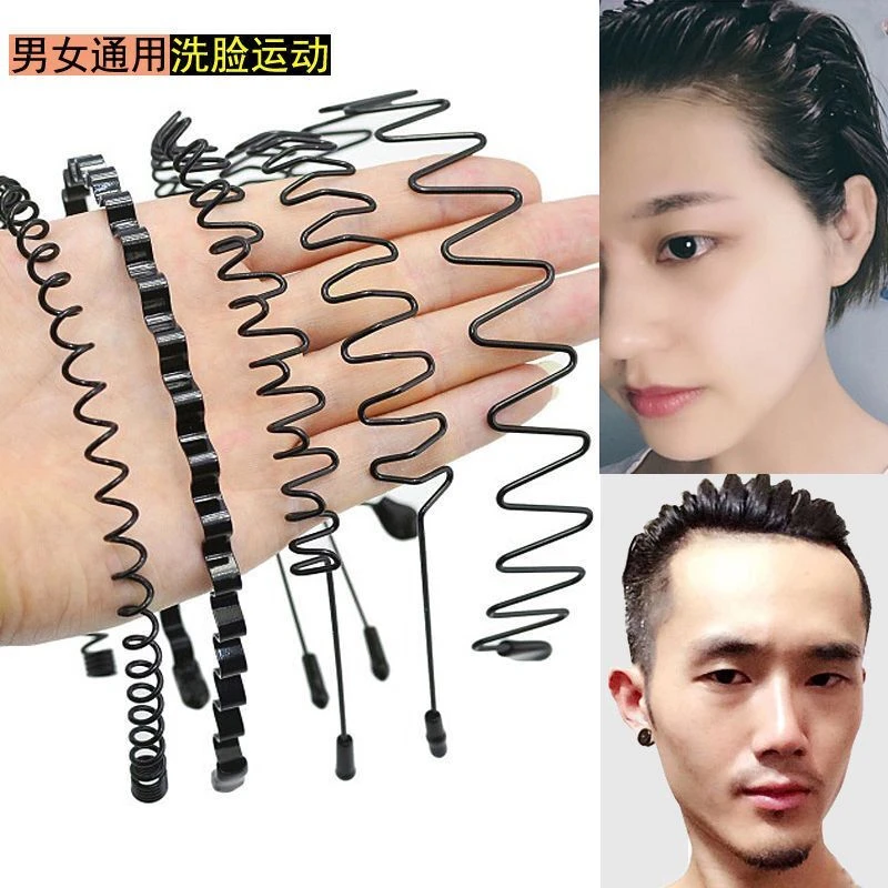 铁合金发饰 男士发箍潮男隐形压发发卡女大背头波浪运动头箍
