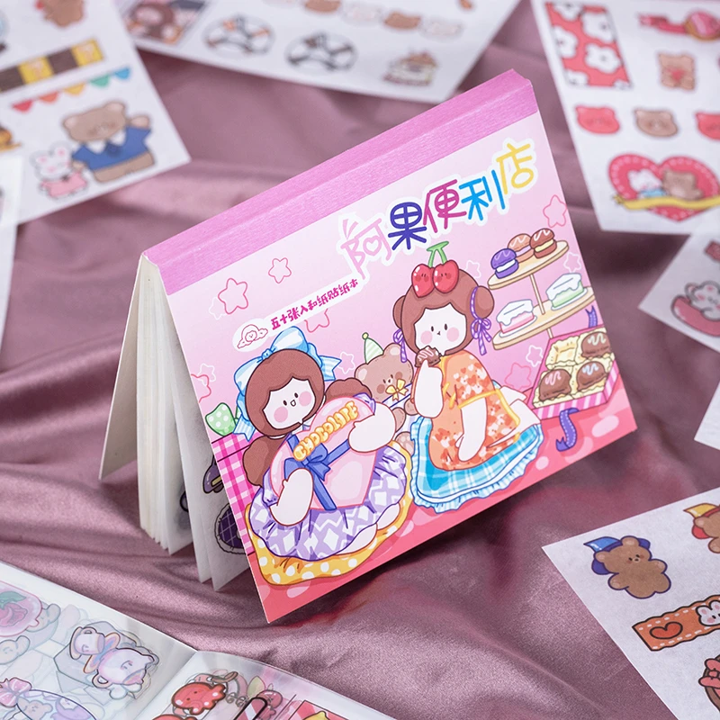 手帐贴纸本套装咕卡贴纸透明防水儿童卡通女生可爱手账素材本贴画