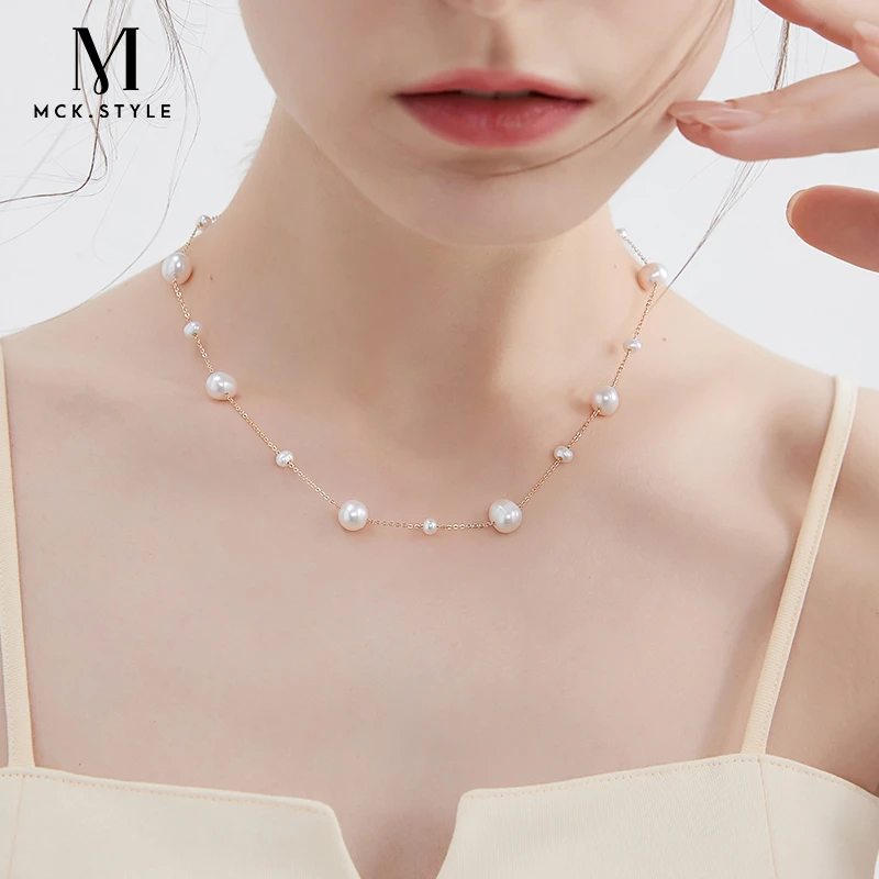 mck珍珠项链女轻奢小众设计感锁骨链配饰2025新款爆款高级感颈链