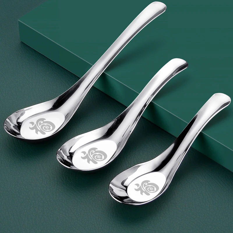 304不锈钢勺子短吃饭喝汤餐勺喂饭勺大号加厚铁学生家用小勺调羹