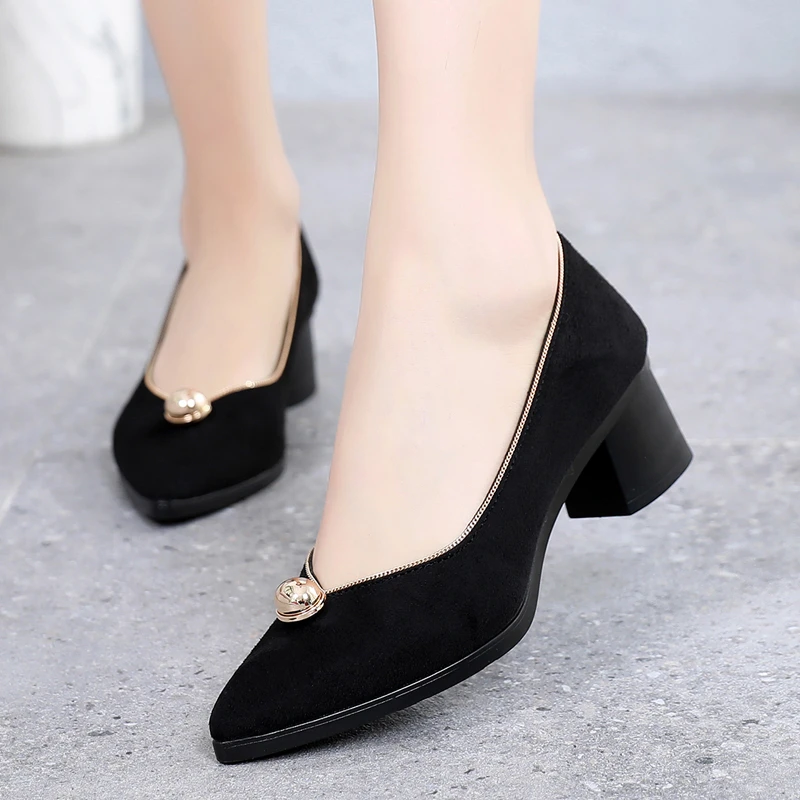 老北京布鞋女单鞋2025新款时尚高跟软底职业上班工作鞋久站不累脚