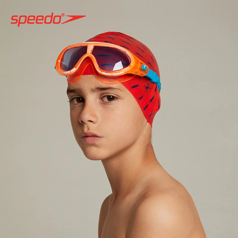 Speedo速比涛泳镜儿童防晒防雾防水高清眼镜胶圈面镜夏日游泳镜
