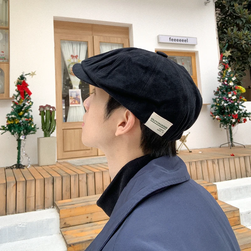 坚定Jodhat日系大头围前进帽男英伦复古画家帽子时尚报童帽贝雷帽