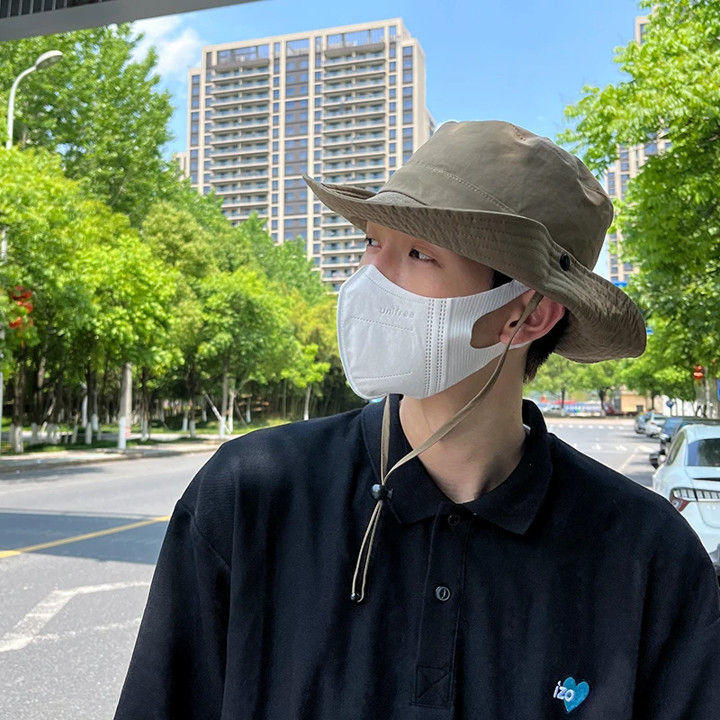 坚定Jodhat日系速干抽绳渔夫帽男遮阳防晒透气女户外登山钓鱼帽子