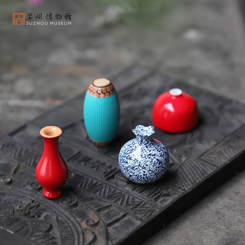 苏州博物馆 立体多用冰箱贴套装小花器冰箱贴