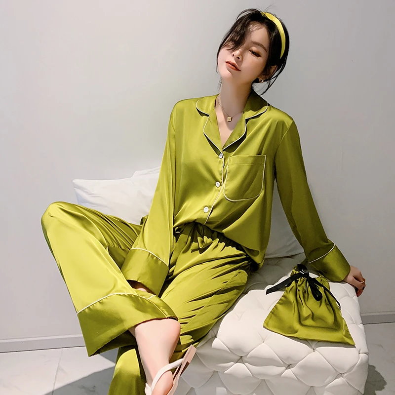 2025年新款睡衣女士春秋款长袖薄款冰丝网红高级感夏天家居服套装