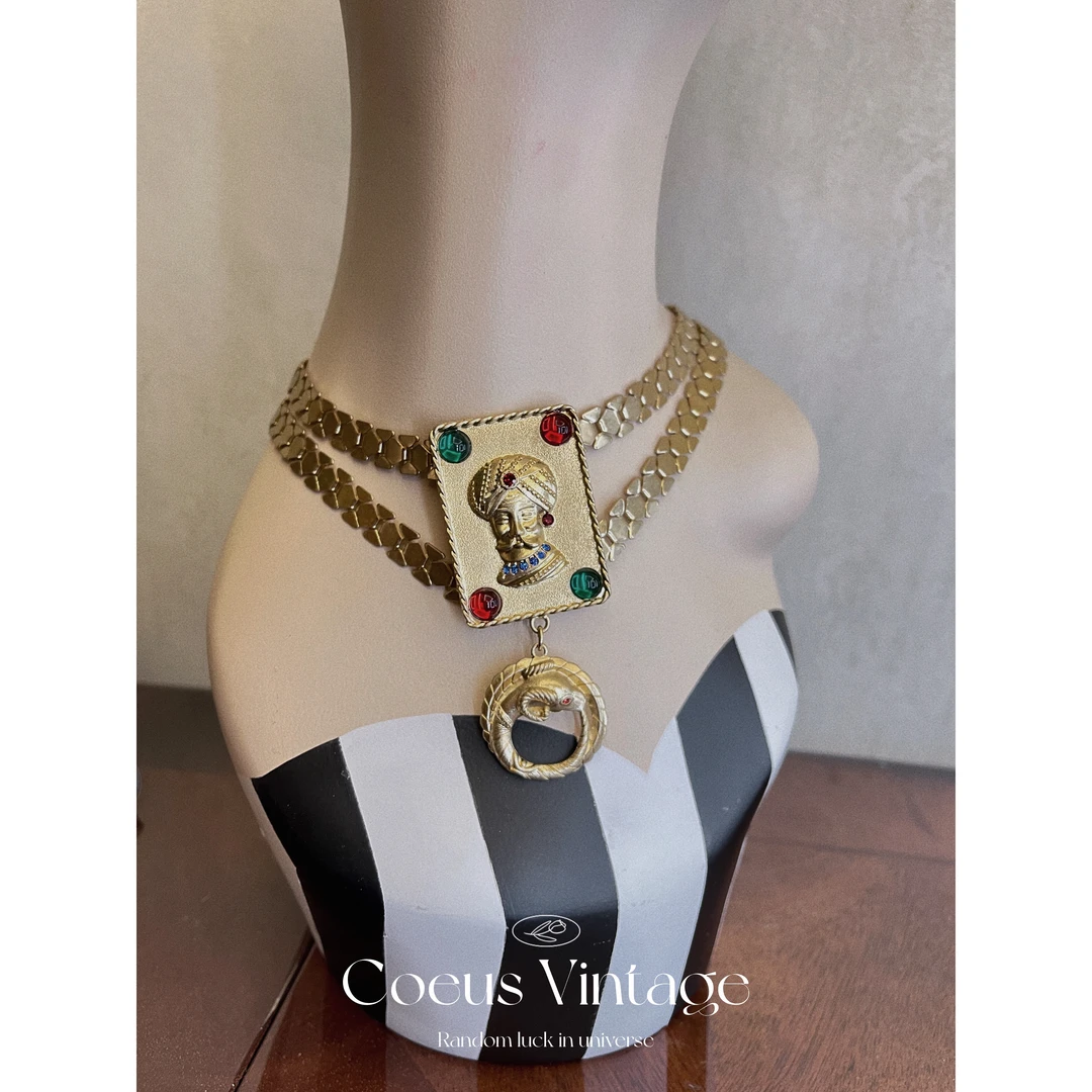 铜合金玻璃项链 Coeus分享 铜合金法老项链