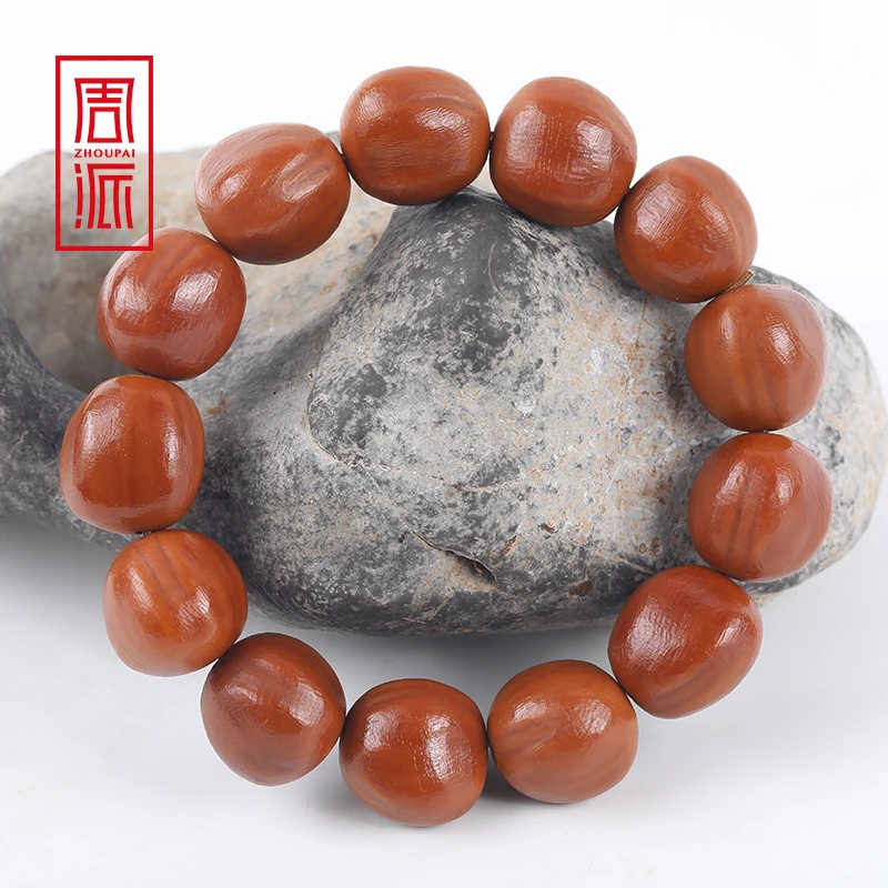 周派春毅核坊 随形素珠橄榄核手串纯手工打磨素籽光珠油核橄榄核