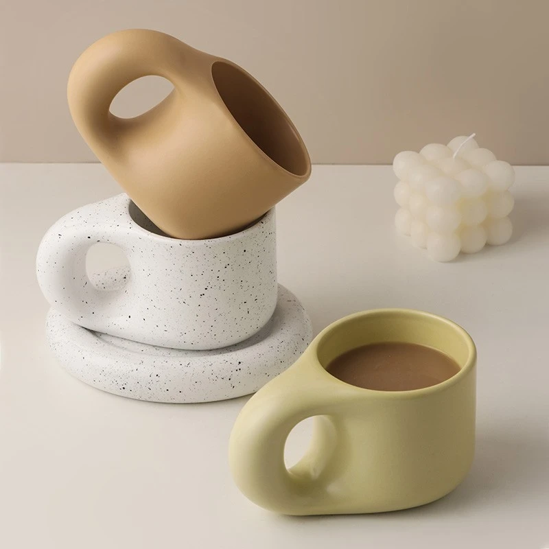 贝汉美北欧ins风mug胖胖杯创意个性潮流可爱少女杯子手工陶瓷水杯