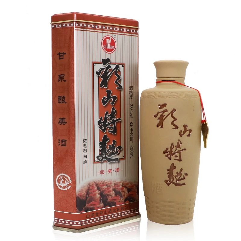 彩山特曲铁盒迎宾酒*1瓶/小瓶铁盒/纯粮酿造/浓香型白酒38度200ml