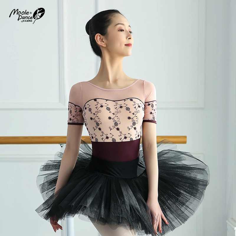 小茉莉舞蹈服女芭蕾舞练功服大人形体服连体黑色露背专业体操服