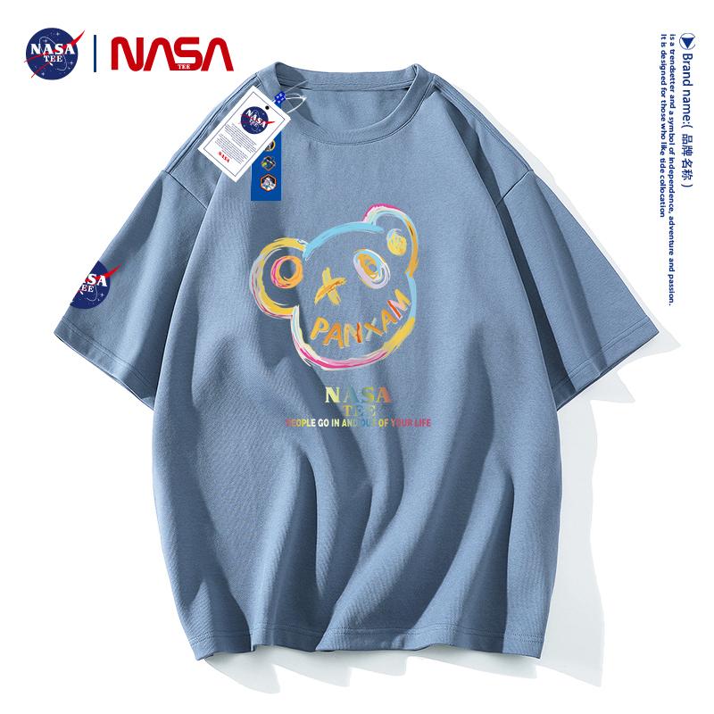 8830 NASA TEE 联名款2022新款纯棉男女同款T恤卡通字母印花