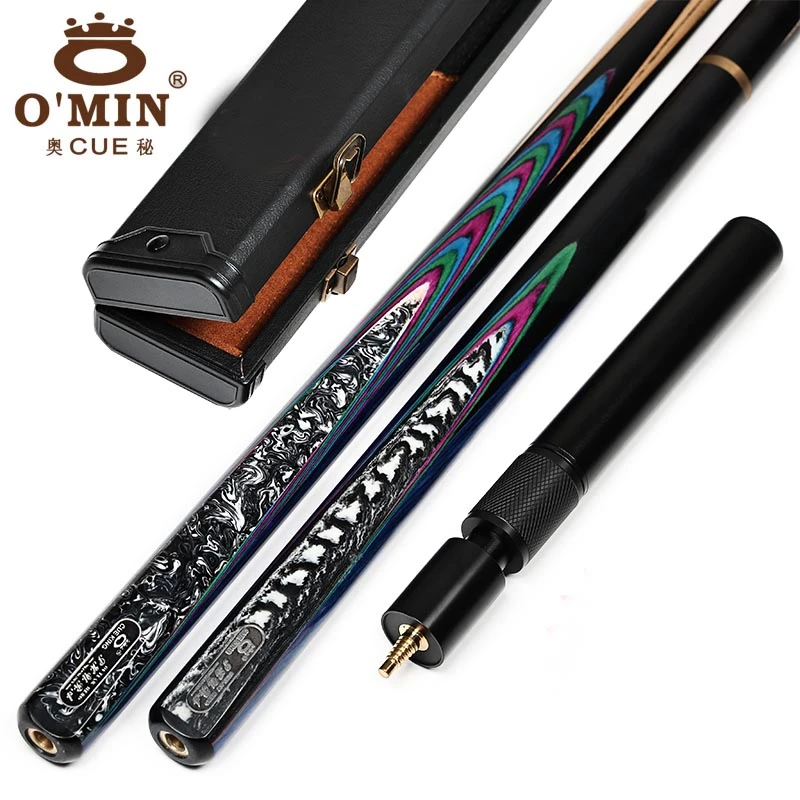 OMIN奥秘修罗台球杆中式斯诺克小头通杆手工黑八8美式黑8桌分体