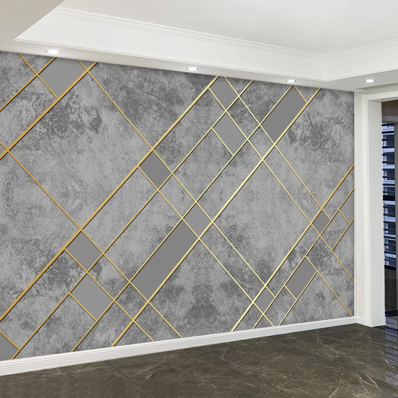 电视背景墙壁画壁纸3D立体客厅影视墙8d18d几何装饰简约现代墙布