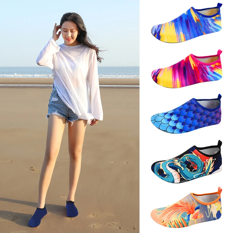夏季沙滩袜鞋赶海户外休闲软底厚底跑步机赤足鞋潜水袜潜水鞋