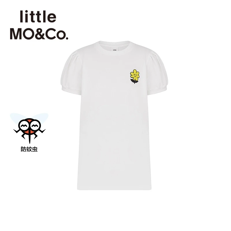 little moco童装夏季新款女童防蚊泡泡袖连衣裙时尚#KBB2DRST26