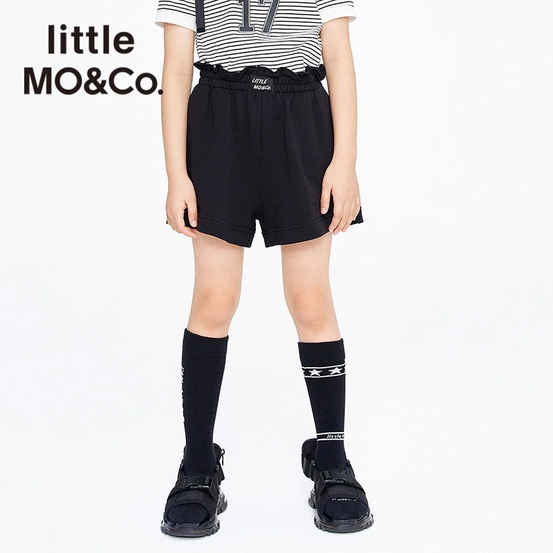 little moco童装夏季女童甜美花苞腰短裤子休闲直筒裤#KBB2SOT032