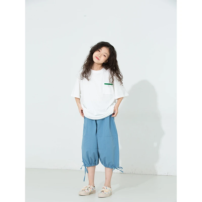 小小大星球2022夏季新款T恤女童装短袖休闲简约洋气百搭修身上衣