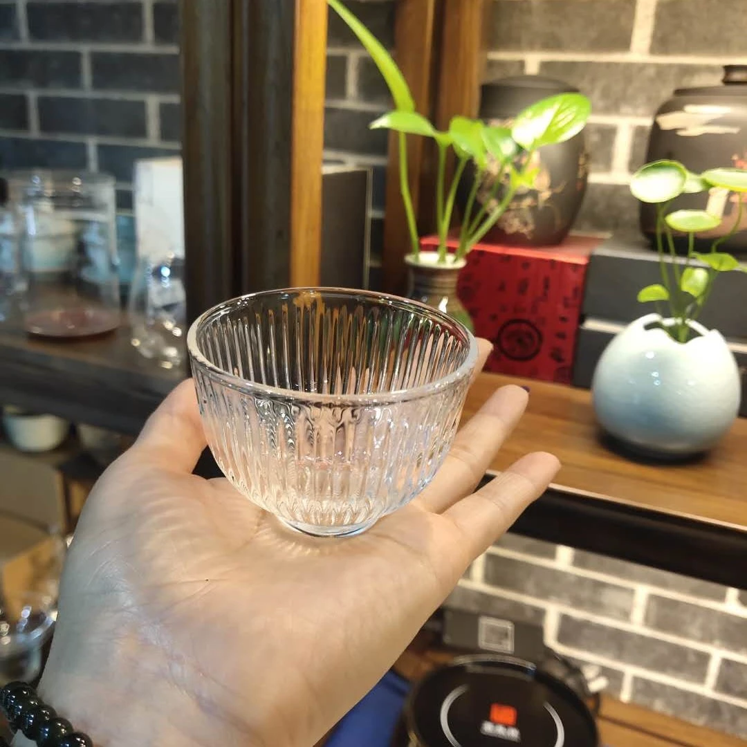 品茗杯50毫升透明家用条纹