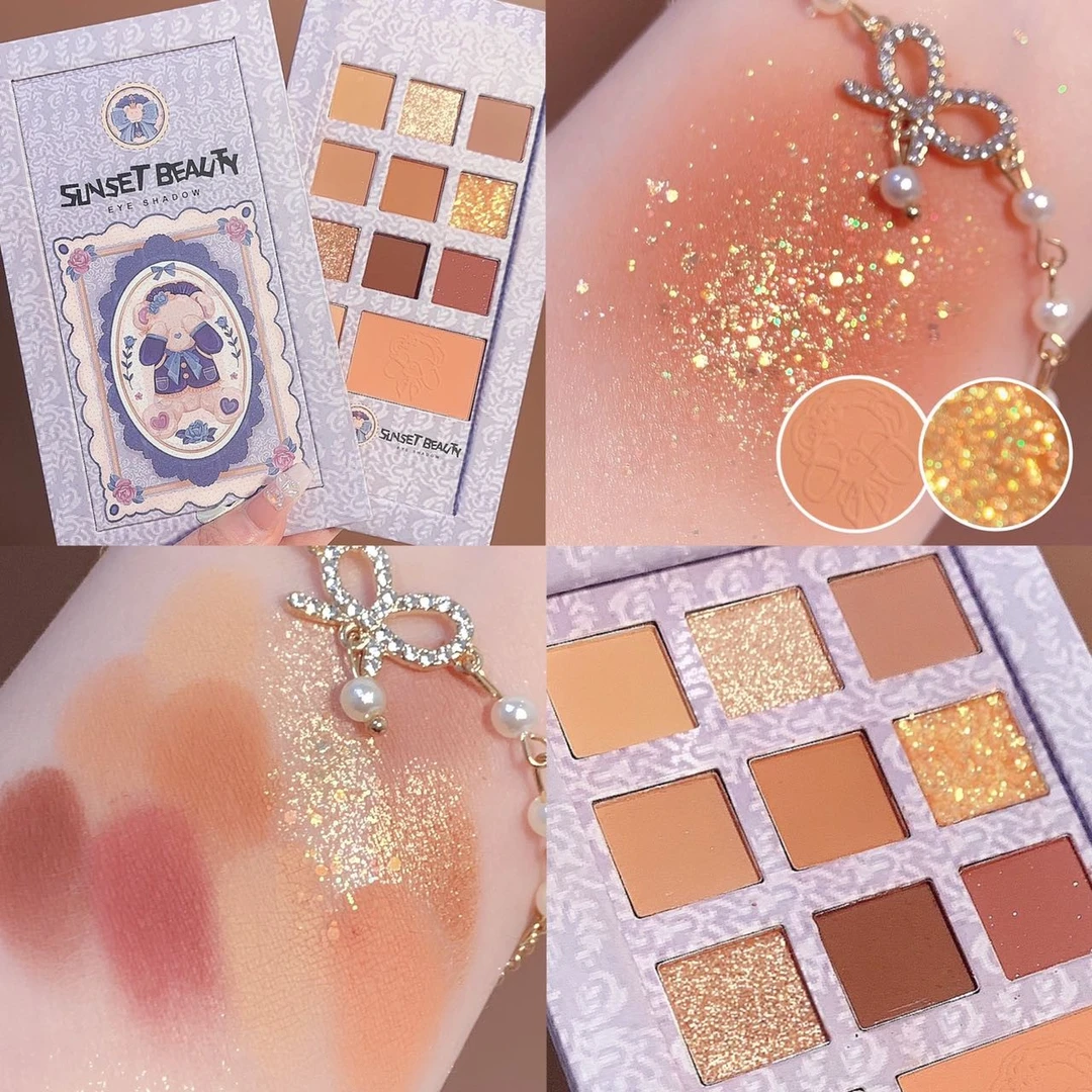 Sunset beauty乖乖熊眼影盘眼部彩妆修饰ins高颜值一体盘平价学生
