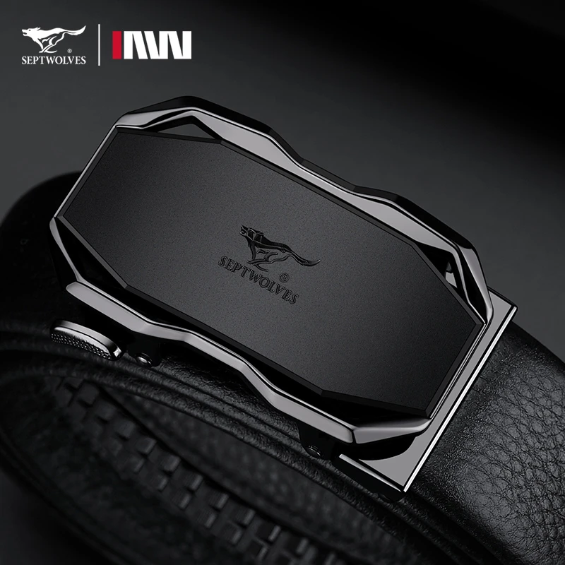 七匹狼男士皮带2024新款真皮自动扣腰带百搭牛皮高档年轻人裤带潮