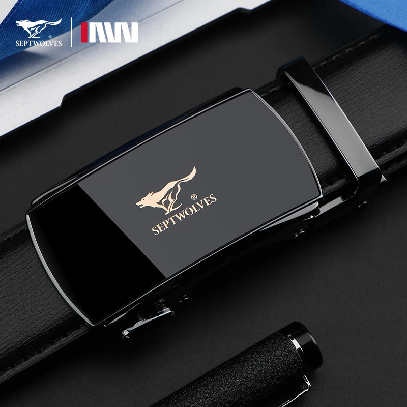 七匹狼皮带男士真皮新款正品自动扣时尚休闲男款腰带牛皮青年裤带