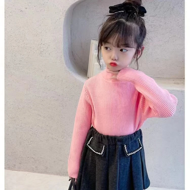 A223儿童冬季竖条净版毛衣