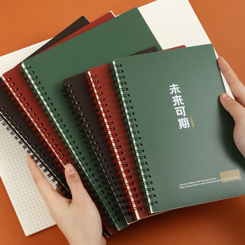 【3本装】A5/B5侧翻线圈本 励志系列线圈本 学生用横线网格笔记本