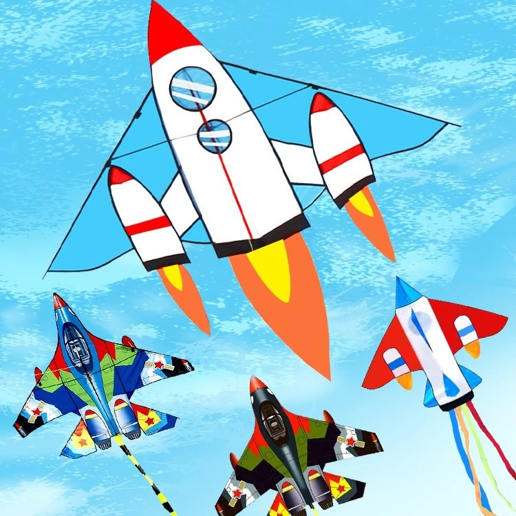 Baite/百特潍坊百特风筝飞机大小长尾战斗机卡通儿童风筝易飞火箭