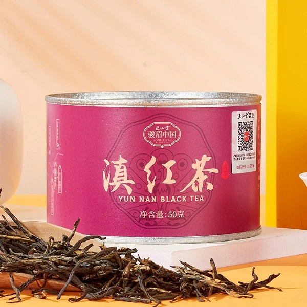 正山堂骏眉中国滇红茶 六雅系列云南凤庆特级滇红茶叶蜜香罐装50g