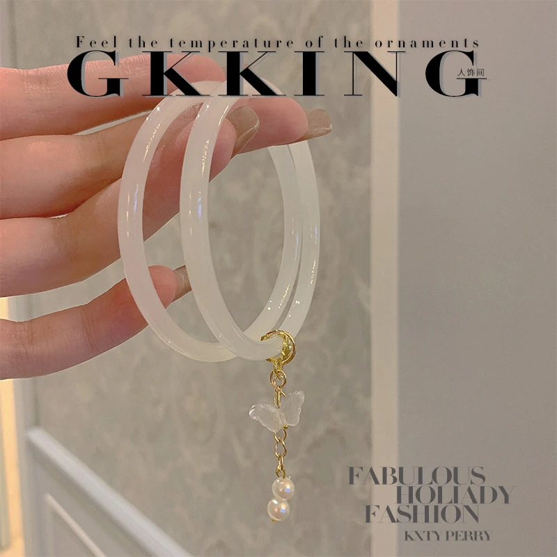 亚克力手镯 【现货】清冷感两件套手镯复古古风少女配饰仙气网红