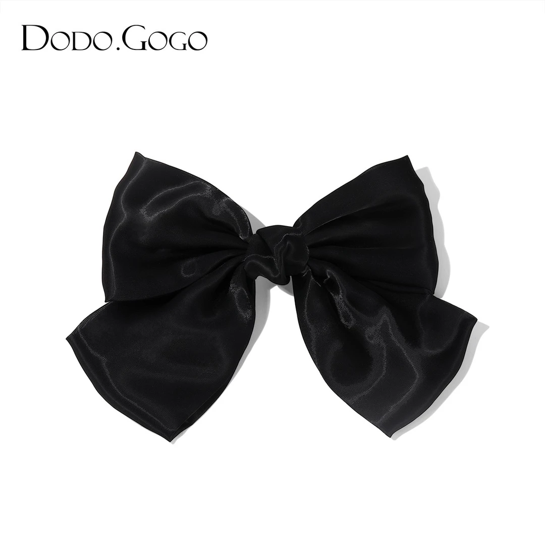 DODOGOGO 铜合金布艺发饰 缎面流光蝴蝶结发夹女后脑勺百搭夹子