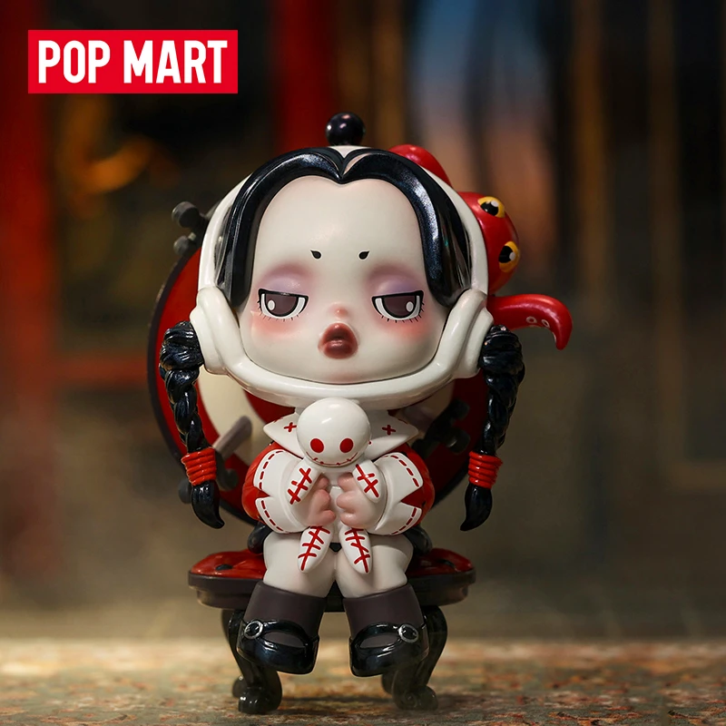 泡泡玛特SKULLPANDA×亚当斯一家合作款盲盒展示品手办